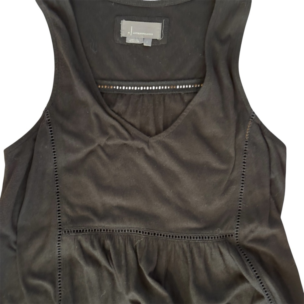 Anthropologie Black Tiered Sleeveless Top, sz S